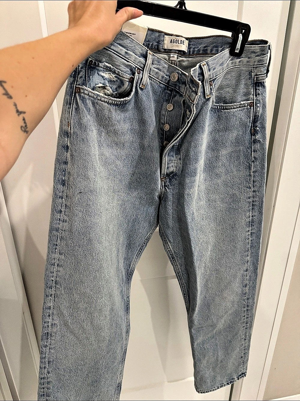 AGOLDE 90's Jean Mid Rise Loose Fit Straight Leg Jeans Blue Waist 30